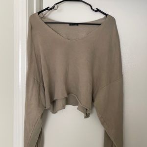 Wild fable tan crop top size small